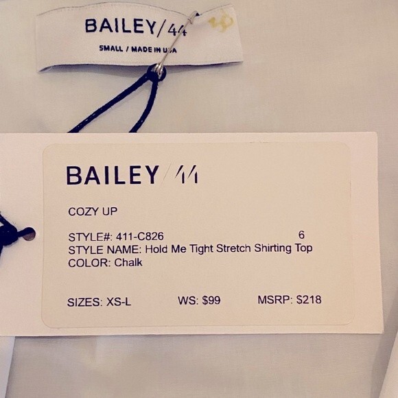 Bailey 44 Hold me tight white stretch top from Revolve retail $218. Sm NWT - Picture 6 of 8